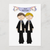 カスタマイズ可能なゲイオス結婚たった今結婚しました 案内ポストカード (正面)