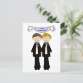 カスタマイズ可能なゲイオス結婚たった今結婚しました 案内ポストカード (スタンド正面)