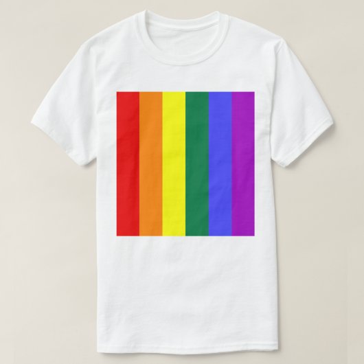 カスタマイズ可能なゲイプライドレインボフラッグ画像の追加 Tシャツ (デザイン正面)