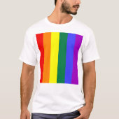 カスタマイズ可能なゲイプライドレインボフラッグ画像の追加 Tシャツ (正面)