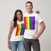 カスタマイズ可能なゲイプライドレインボフラッグ画像の追加 Tシャツ (ユニセックス)