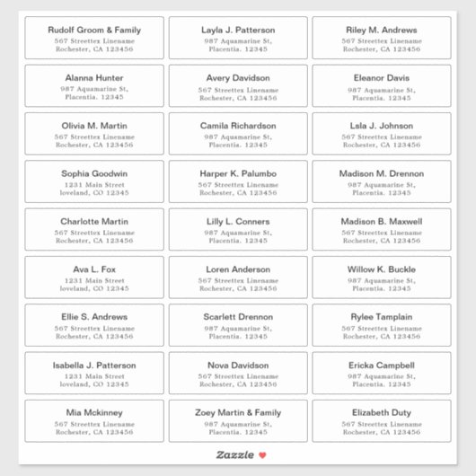 カスタマイズ可能なゲスト住所 シールシール シール (シート)