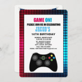カスタマイズ可能なゲーマー誕生日招待状 招待状 (正面/裏面)