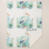 カスタマイズ可能なコウノトリ子供部屋セットベビー人形 シェルパブランケット (正面)