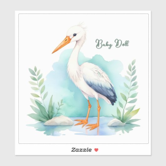 カスタマイズ可能なコウノトリ子供部屋セットベビー人形 シール (シート)