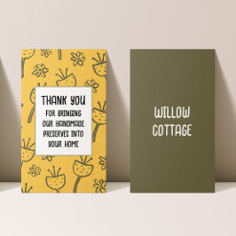 カスタマイズ可能なコテージジャムと保存感謝 名刺