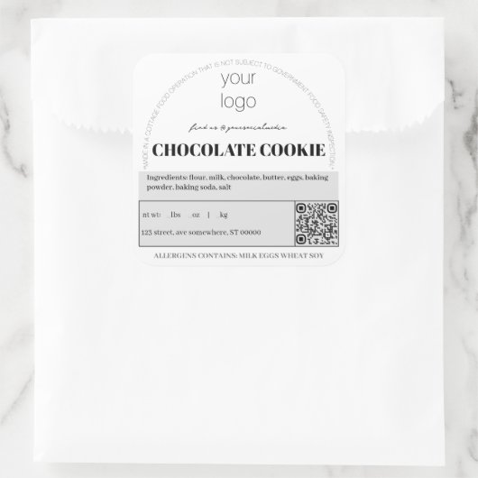 カスタマイズ可能なコテージ法ステッカー スクエアシール (バッグ)