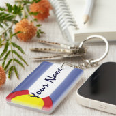 カスタマイズ可能なコロラド州の旗の記念品のkeychain キーホルダー (正面右)