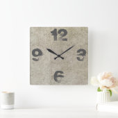 カスタマイズ可能なコンクリート スクエア壁時計 (ホーム)