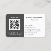 カスタマイズ可能なコンサルタント・ビジネス・カードのQRコード 名刺 (裏面)