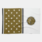 カスタマイズ可能なコーヒーショップのホーム/ビジネスロゴ キッチンタオル (横)