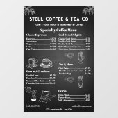 カスタマイズ可能なコーヒーメニュー価格ブラックボード ウィンドウサイン (シート)