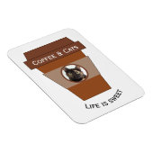 カスタマイズ可能なコーヒー&キャッツ – 人生は甘い マグネット (右側)