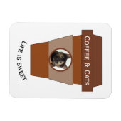 カスタマイズ可能なコーヒー&キャッツ – 人生は甘い マグネット (横)