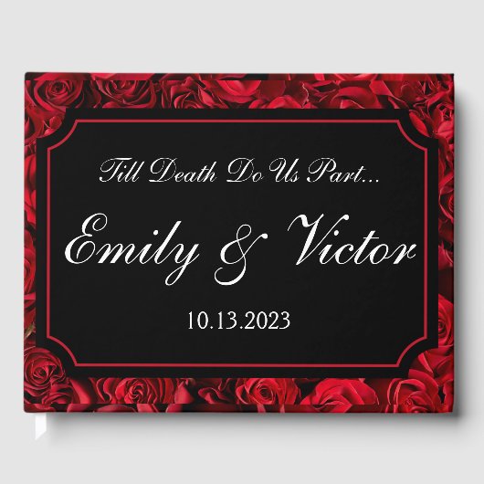 カスタマイズ可能なゴシックバラゲストブック ゲストブック (正面)