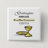 カスタマイズ可能なゴッドドーターファースト・コミュニオンアリス 缶バッジ (正面)