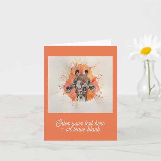 カスタマイズ可能なゴブスマックキリン挨拶カード カード (小さな植物)