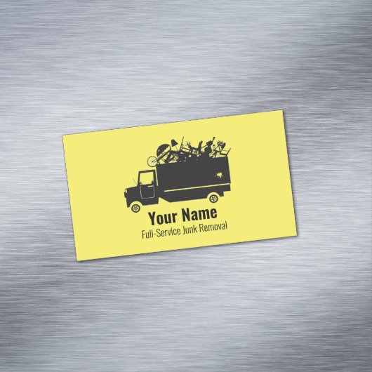 カスタマイズ可能なゴミ処理会社の黄色 マグネット名刺 (インサイチュ)
