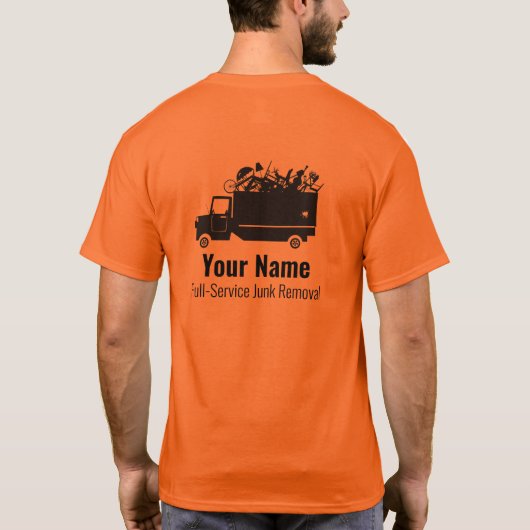 カスタマイズ可能なゴミ処理会社の黄色 Tシャツ (裏面)