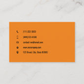 カスタマイズ可能なゴミ処理会社オレンジ 名刺 (裏面)