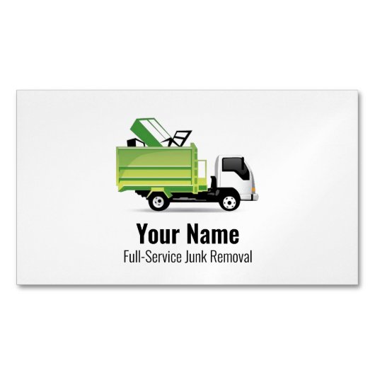 カスタマイズ可能なゴミ処理会社 マグネット名刺 (正面)