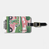 カスタマイズ可能なゴルフテーマラベル | 私の近くのゴルフコース ラゲッジタグ (正面横)