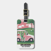 カスタマイズ可能なゴルフテーマラベル | 私の近くのゴルフコース ラゲッジタグ (正面縦)