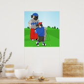 カスタマイズ可能なゴルフパグポスター – サイズを選択 ポスター (キッチン)