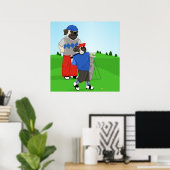 カスタマイズ可能なゴルフパグポスター – サイズを選択 ポスター (ホームオフィス)