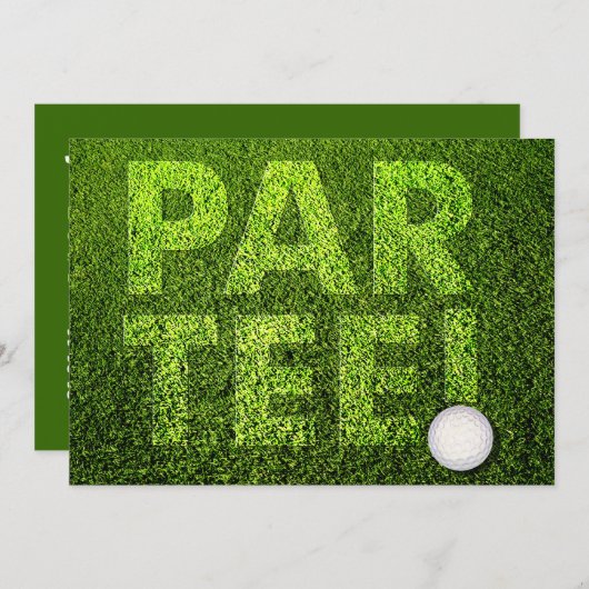 カスタマイズ可能なゴルフパーティー招待状 招待状 (正面/裏面)