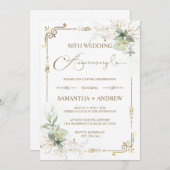 カスタマイズ可能なゴールデンジュビリー記念日 招待状 (正面/裏面)