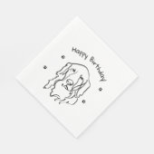 カスタマイズ可能なゴールデンレトリバーラインアート スタンダードランチョンナプキン (角)