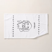 カスタマイズ可能なゴールデンレトリバーラインアート バスタオルセット (ハンドタオル)