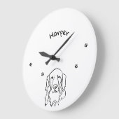 カスタマイズ可能なゴールデンレトリバーラインアート ラージ壁時計 (傾斜)