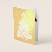 カスタマイズ可能なゴールドフォイルクリスマスカードレッドグリーン 箔カード (正面)