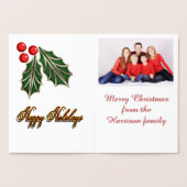 カスタマイズ可能なゴールドフォイルクリスマスカードレッドグリーン 箔カード (内部)