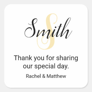 カスタマイズ可能なゴールドモノグラムウェルカム スクエアシール