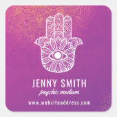 カスタマイズ可能なサイキックHamsaスタンプ スクエアシール (正面)