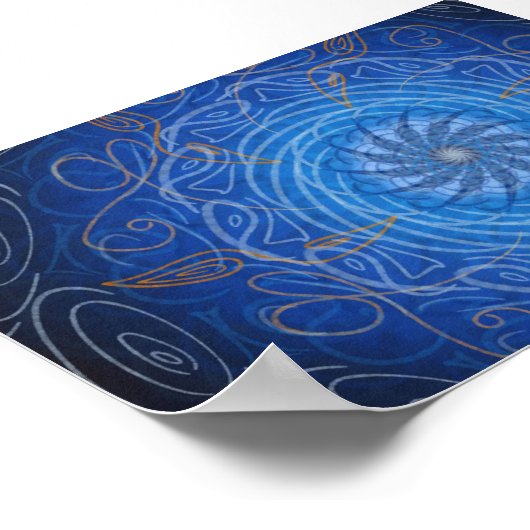 カスタマイズ可能なサイケデリック水（スパイログラフ） ポスター (角)