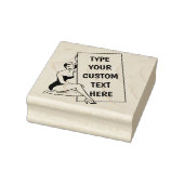 カスタマイズ可能なサイン空白のゴム印を持つ女性 ラバースタンプ (スタンプ)