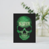 カスタマイズ可能なサウジアラビア国旗のスカル ポストカード (スタンド正面)