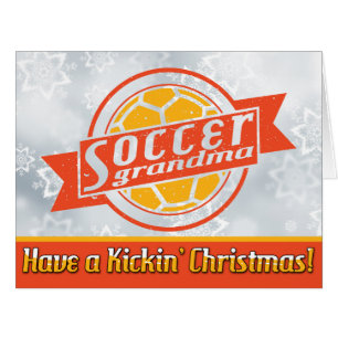 カスタマイズ可能なサッカーおばあちゃんクリスマスカード