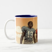 カスタマイズ可能なサッカーサッカーのコフィー ツートーンマグカップ (左)