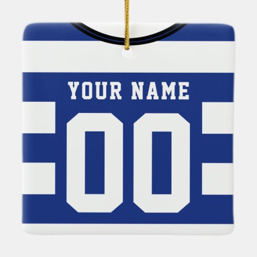 カスタマイズ可能なサッカージャージーテンプレートオーナメント セラミックオーナメント (裏面)