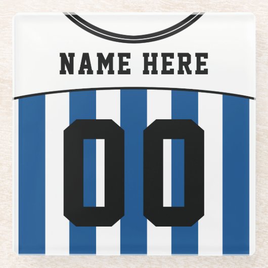 カスタマイズ可能なサッカージャージー ガラスコースター (正面)