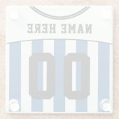 カスタマイズ可能なサッカージャージー ガラスコースター (裏面)