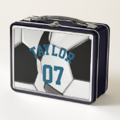 カスタマイズ可能なサッカーテンプレートボール メタルランチボックス (正面)