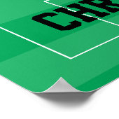 カスタマイズ可能なサッカーボーイ1 赤と白 ポスター (角)