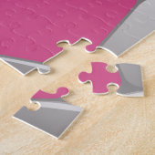 カスタマイズ可能なサッカーボールピンクと白 ジグソーパズル (側面)