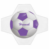 カスタマイズ可能なサッカーボール紫と白 サッカーボール (フラット)